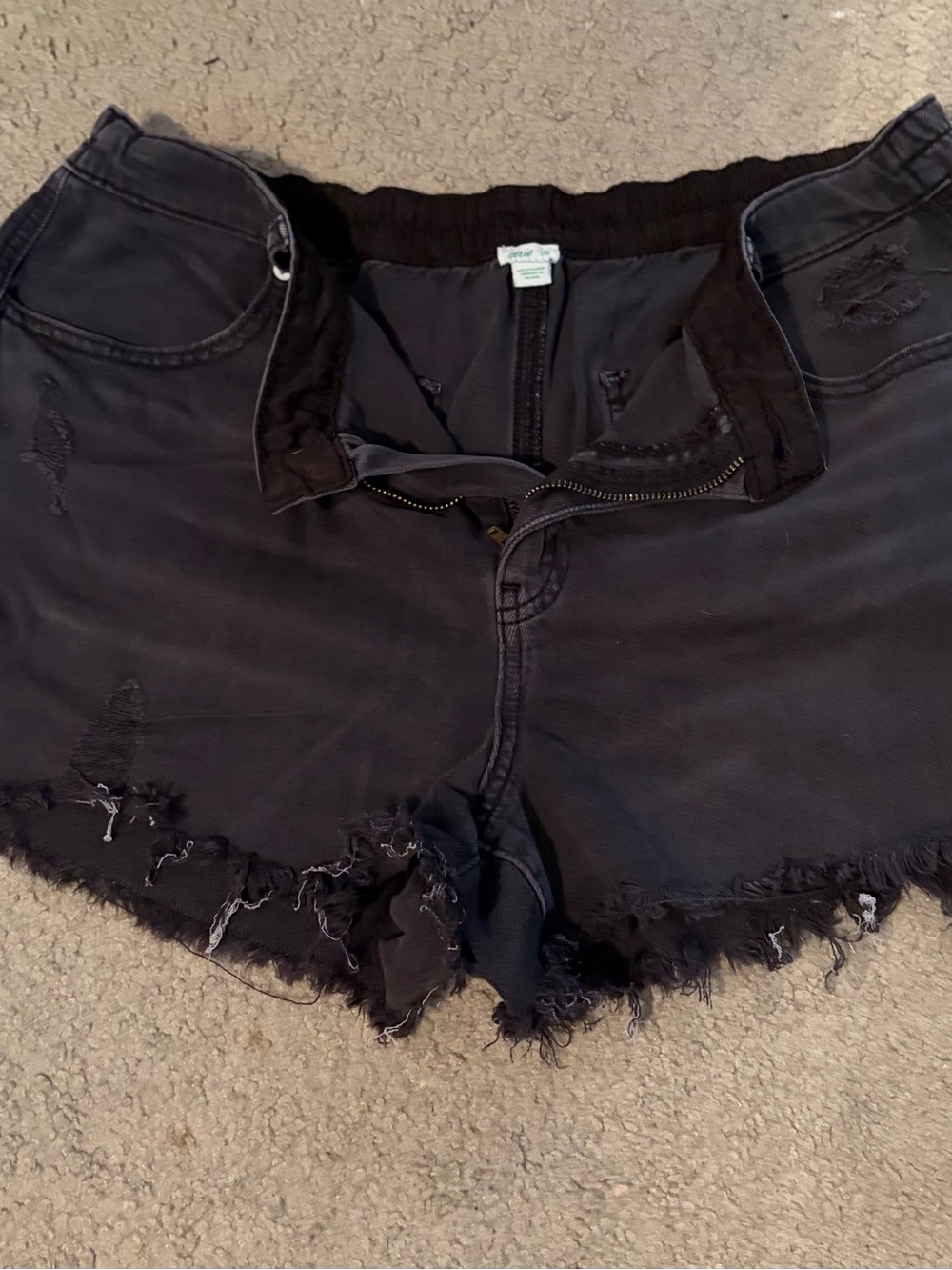 Aerie Black Distressed Cutoff Jean Shorts